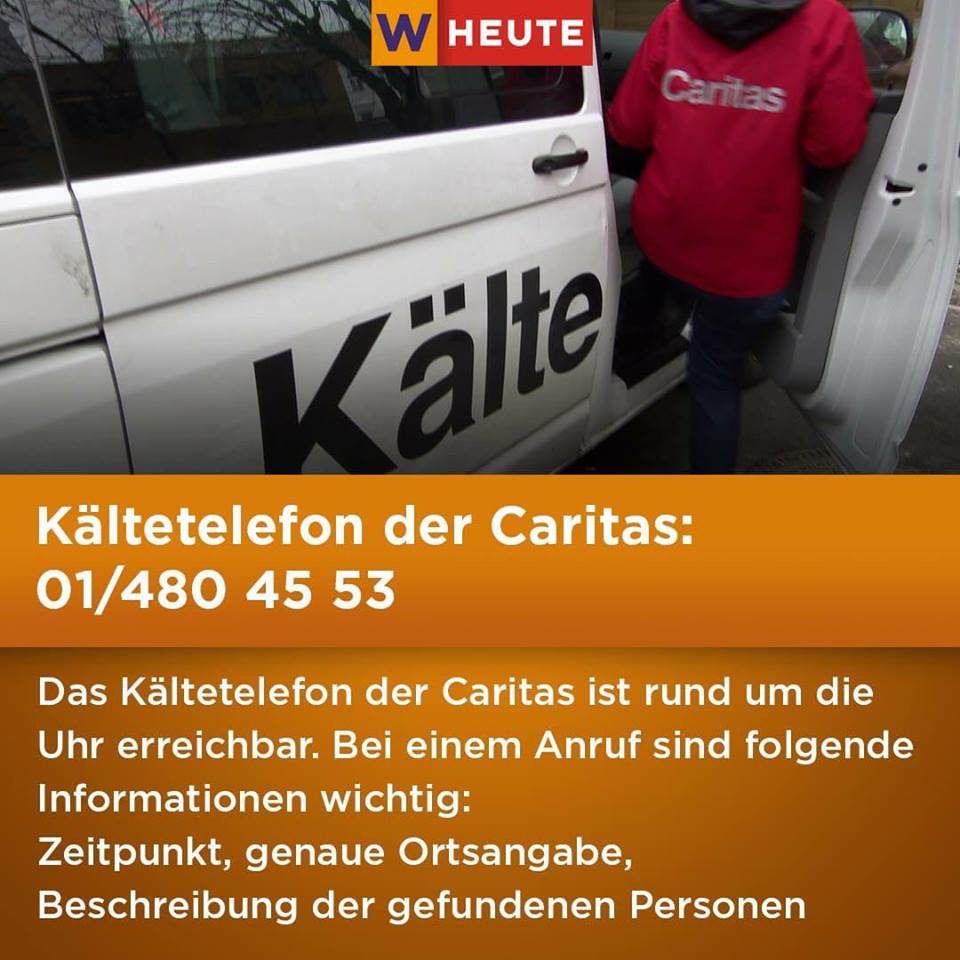 Kältetelefon der Caritas Wien 2017